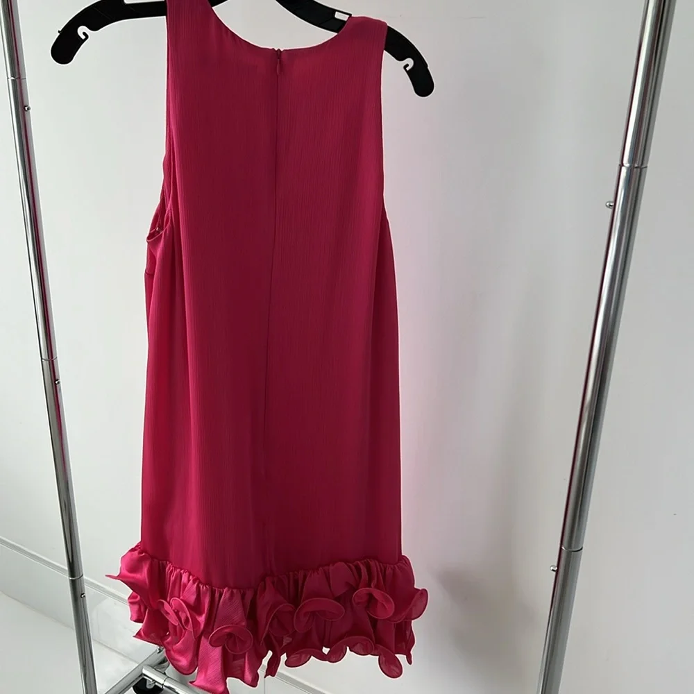 Trina Turk Pink Sleeveless Dress with Ruffle Hem - Picture 5 of 10